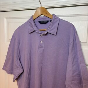 Polo Golf Ralph Lauren Men XL Purple White Stripe Pima Cotton Polo Shirt Preppy